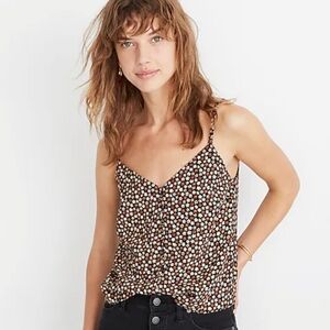 {Madewell} Button-Down Cami in Petite Blooms Calico true black Size 14